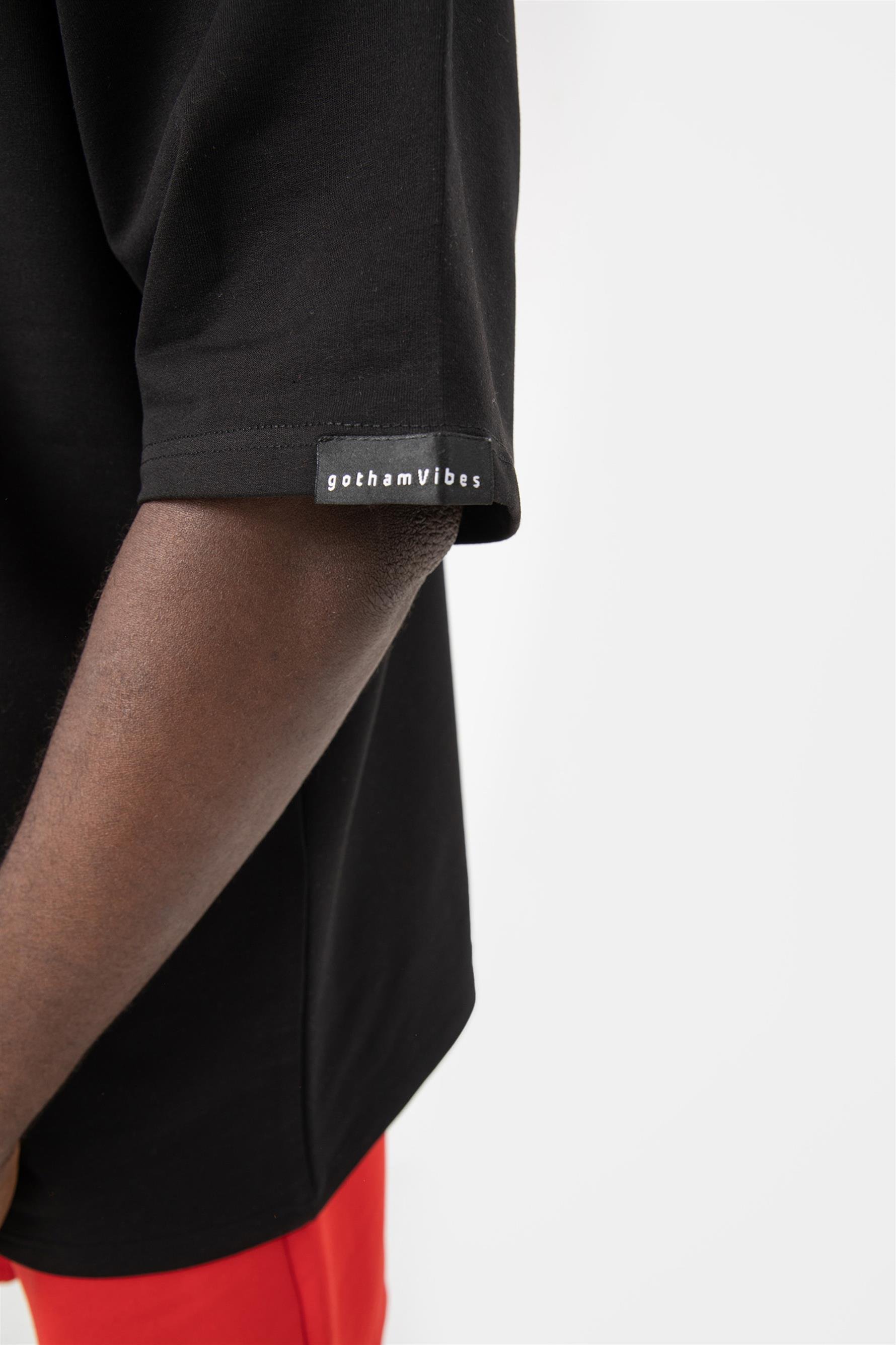 Erkek Base Oversize Siyah T-Shirt