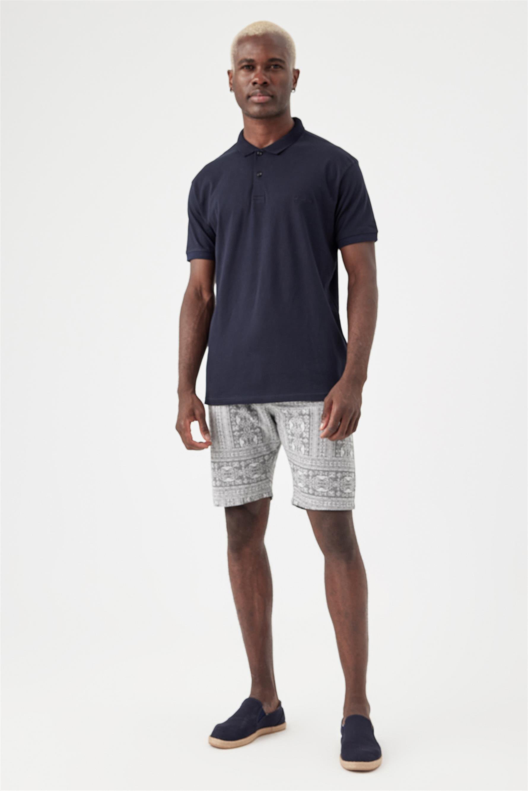 Erkek Base Polo Yaka Lacivert T-Shirt