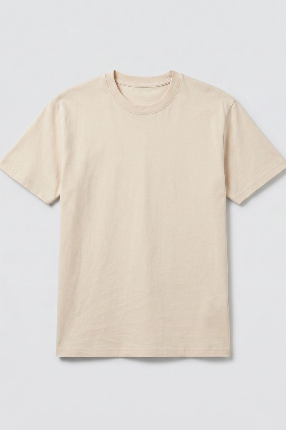 Erkek Basic Krem T-Shirt