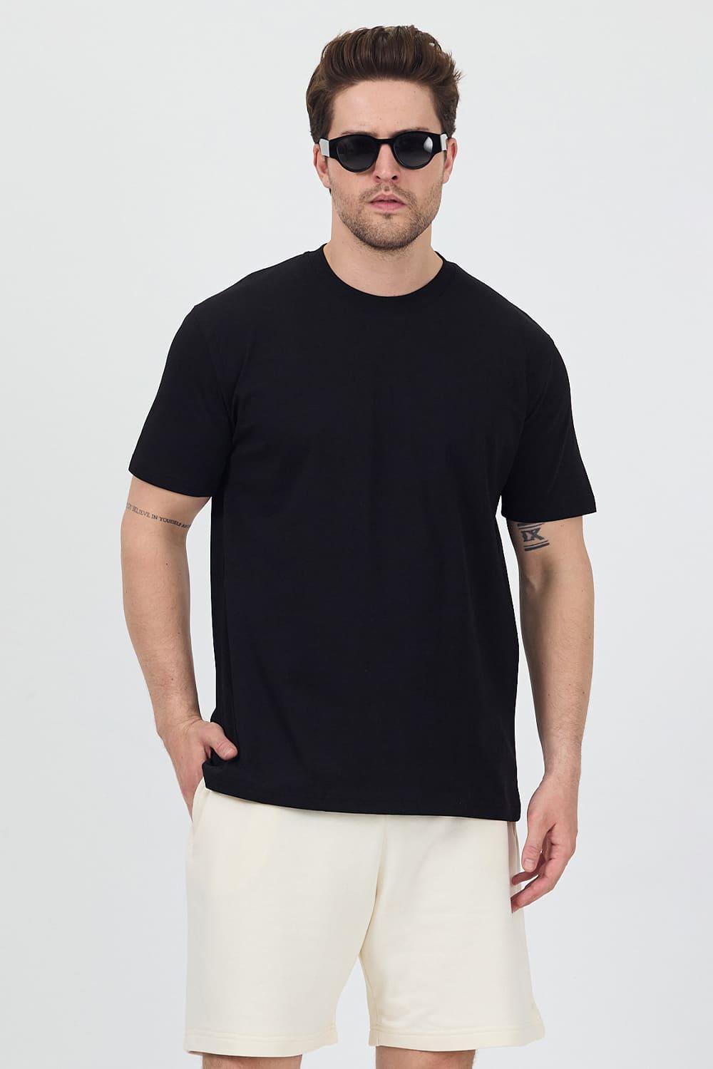 Erkek Basic Siyah T-Shirt