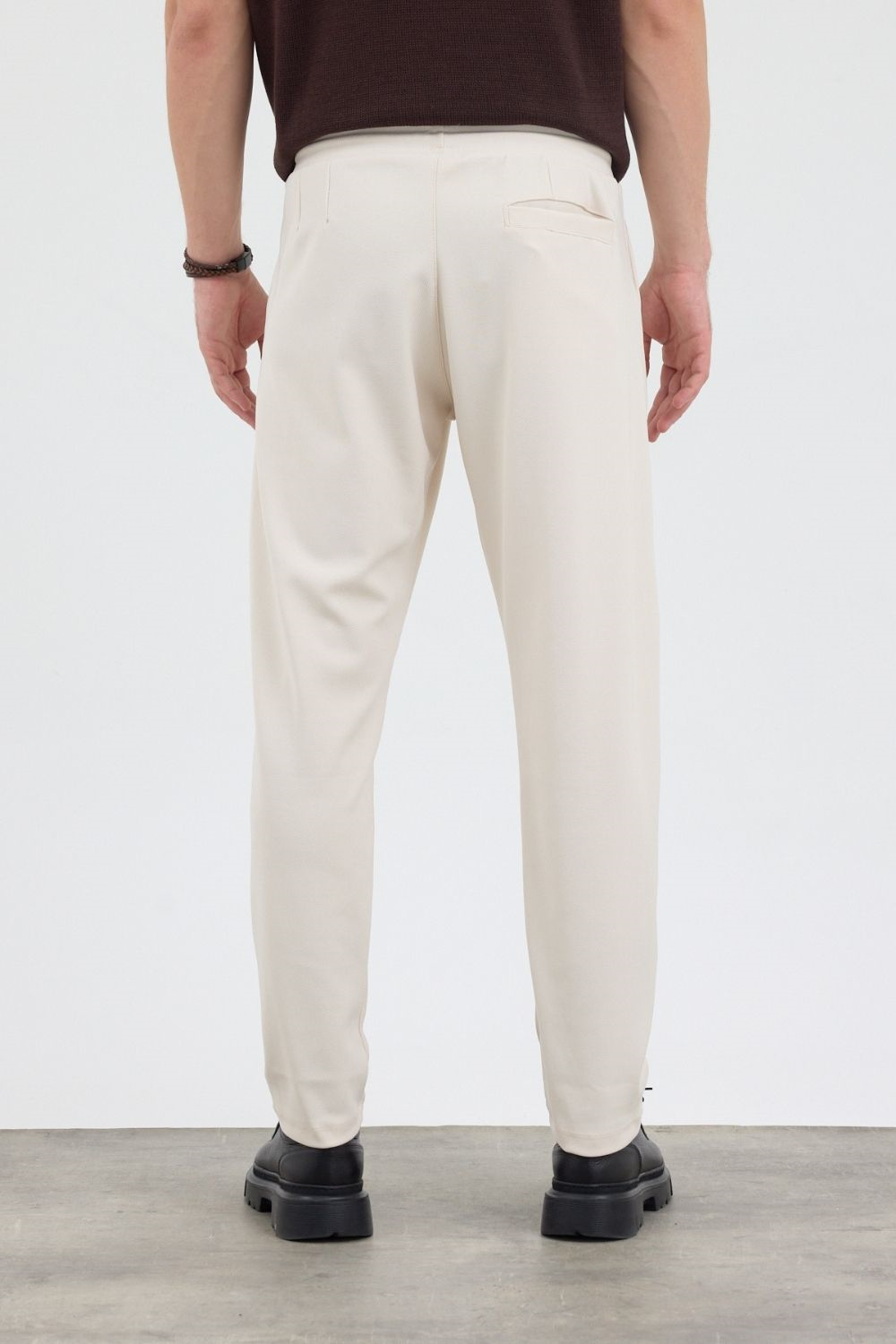 Erkek Boru Paça Bej Jogger Pantolon