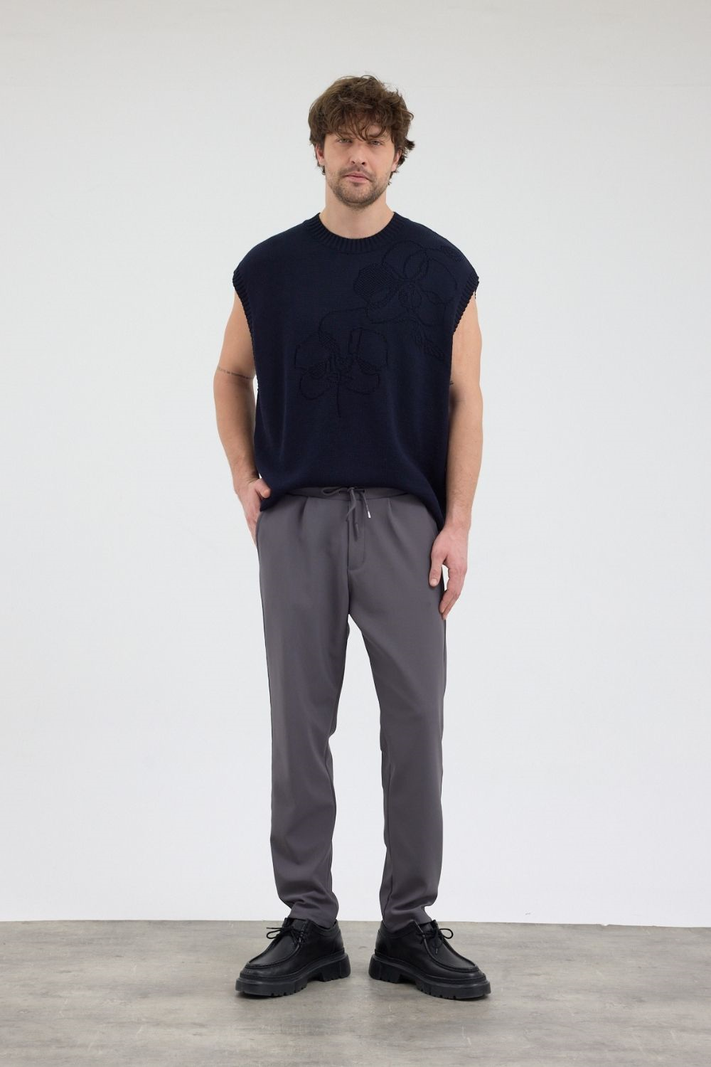 Erkek Boru Paça Füme Jogger Pantolo