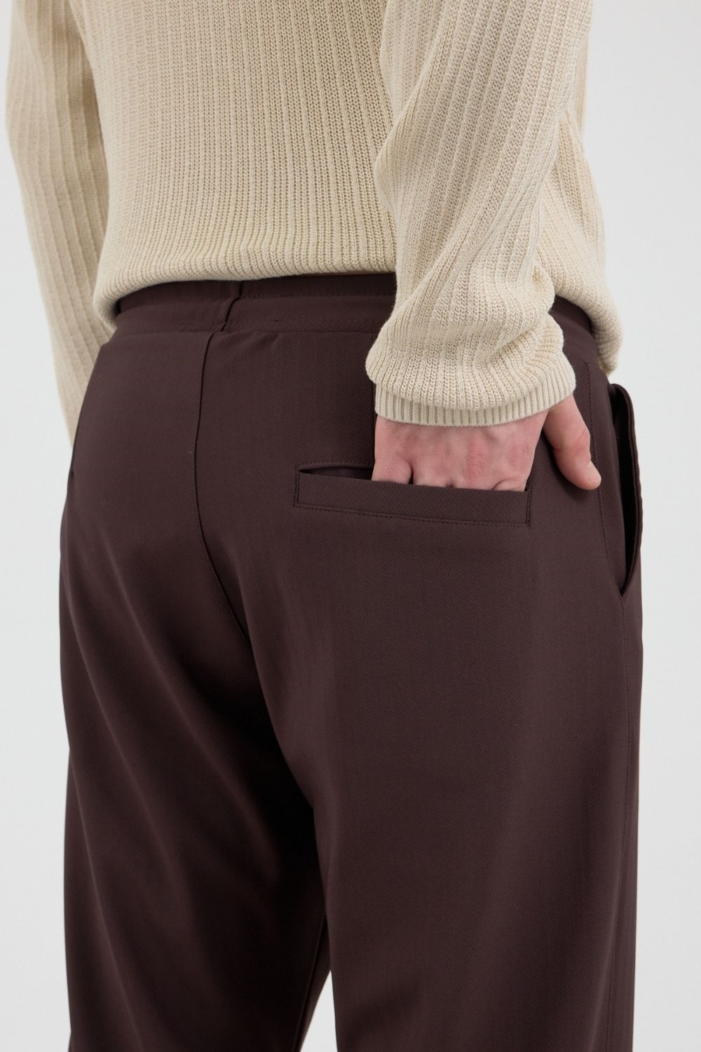 Erkek Boru Paça Kahverengi Jogger Pantolon