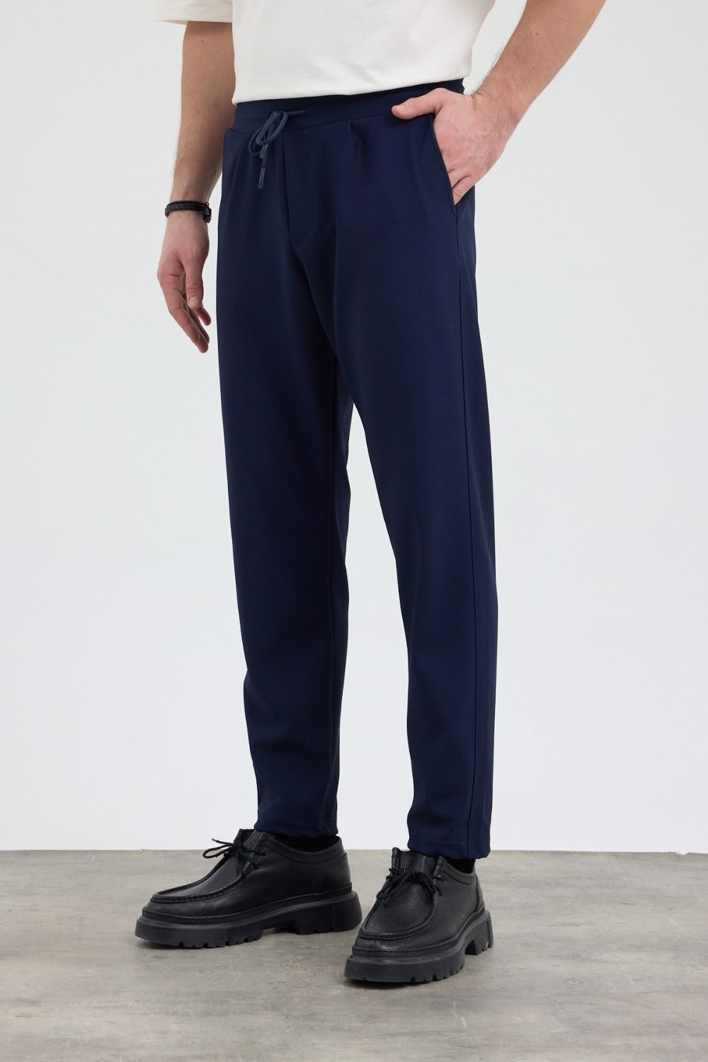 Erkek Boru Paça Lacivert Jogger Pantolon