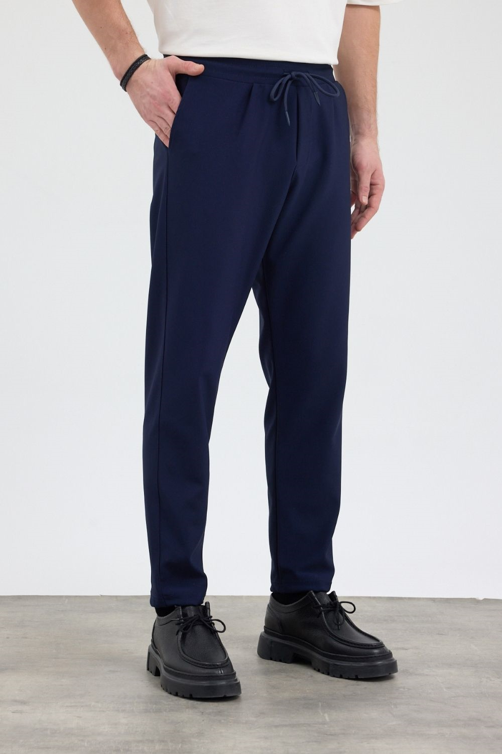 Erkek Boru Paça Lacivert Jogger Pantolon