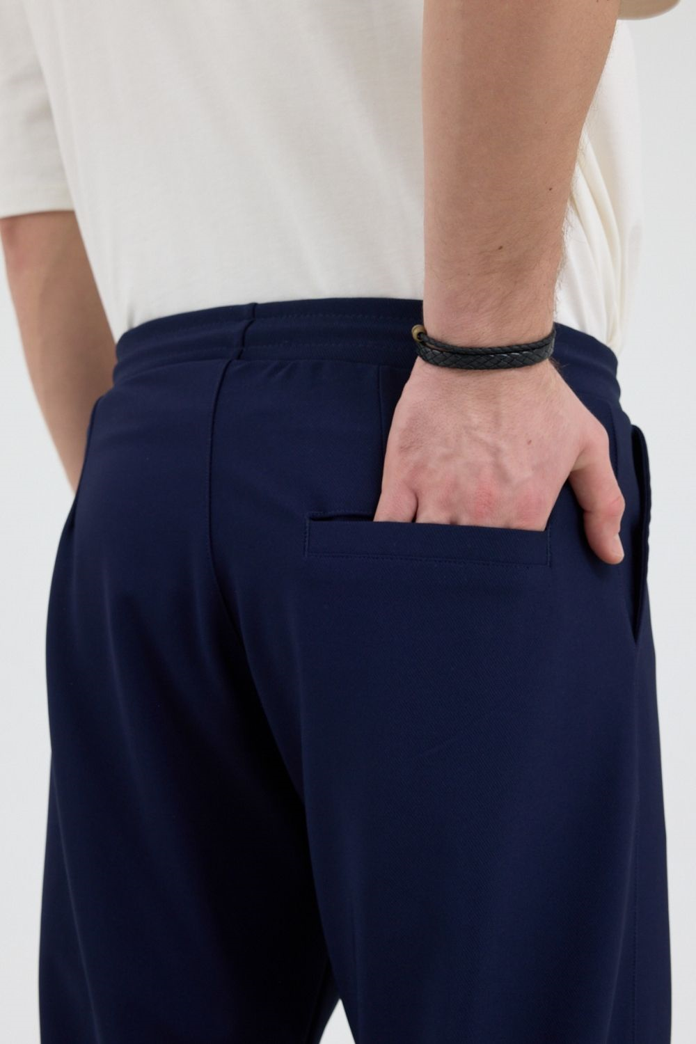 Erkek Boru Paça Lacivert Jogger Pantolon