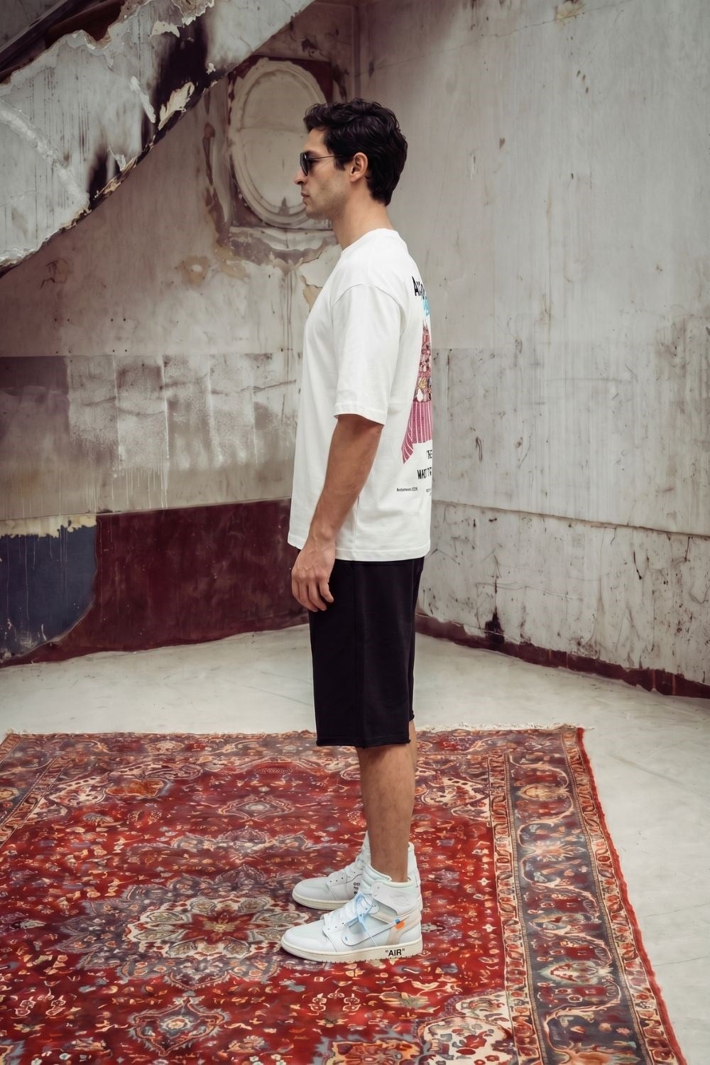 Erkek Boxy Anatolian Beyaz Premium T-Shirt