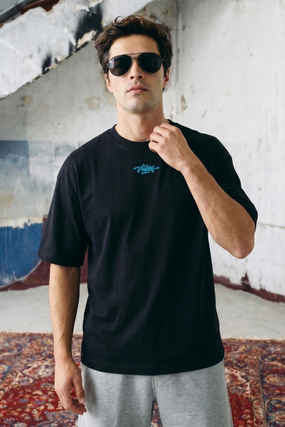 Erkek Boxy Anatolian Siyah Premium T-Shirt