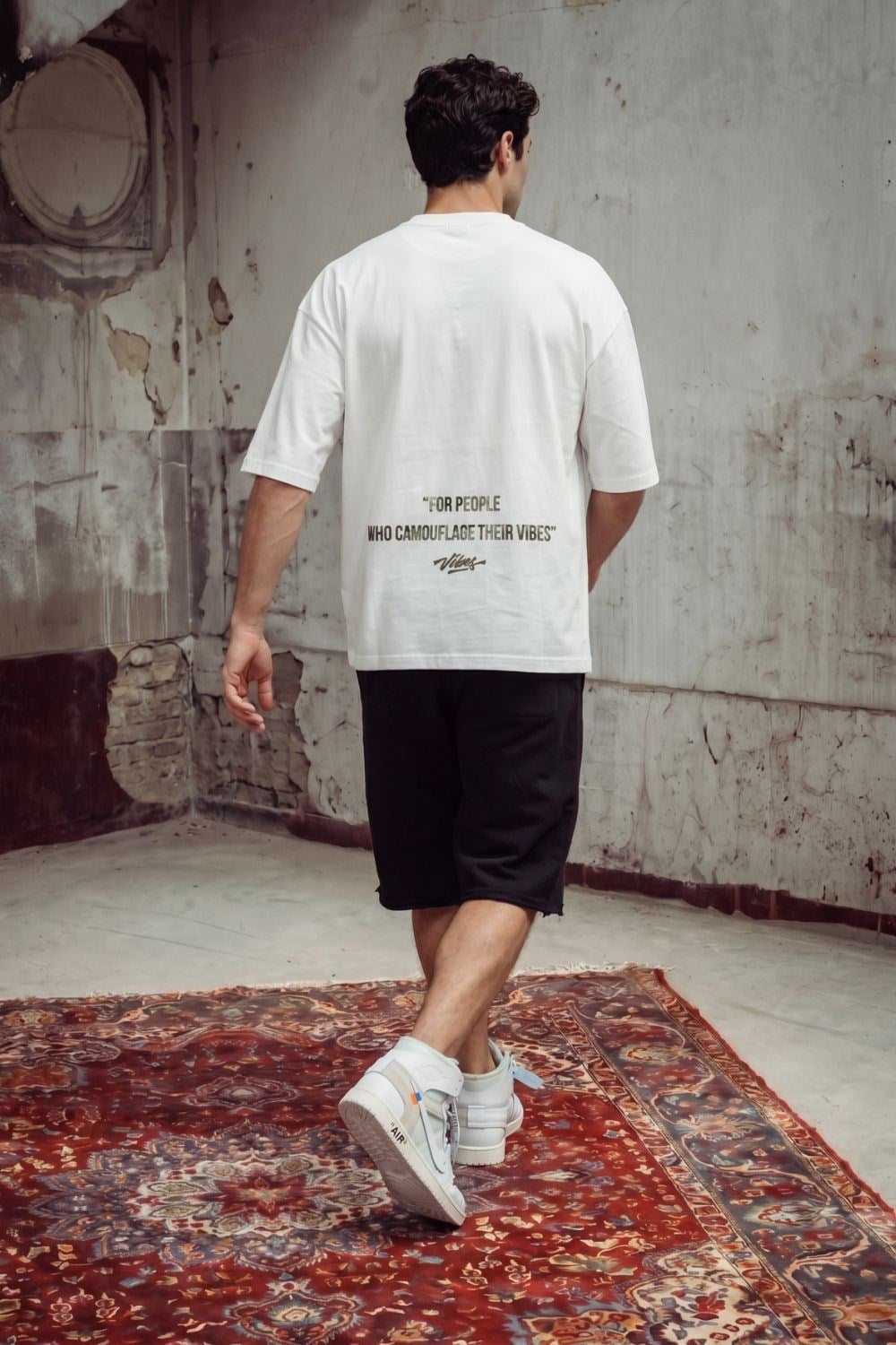 Erkek Boxy Chaos Beyaz Premium T-Shirt