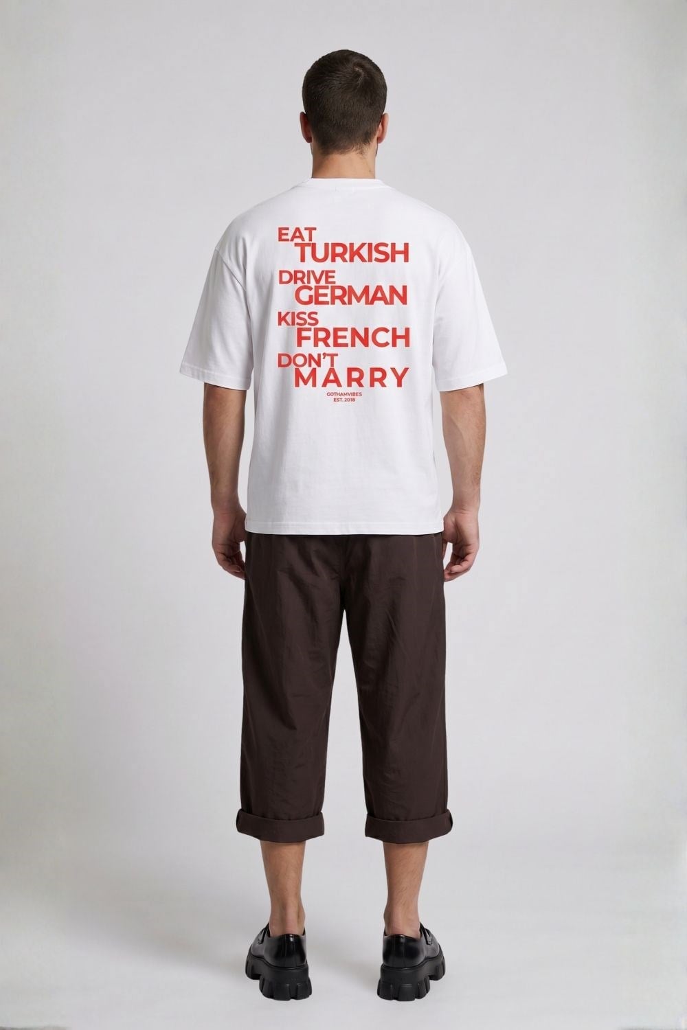 Erkek Boxy Marry Beyaz Premium T-Shirt