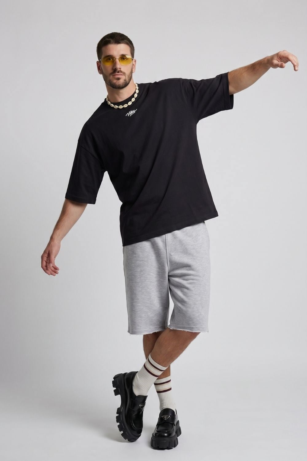Erkek Boxy Marry Siyah Premium T-Shirt