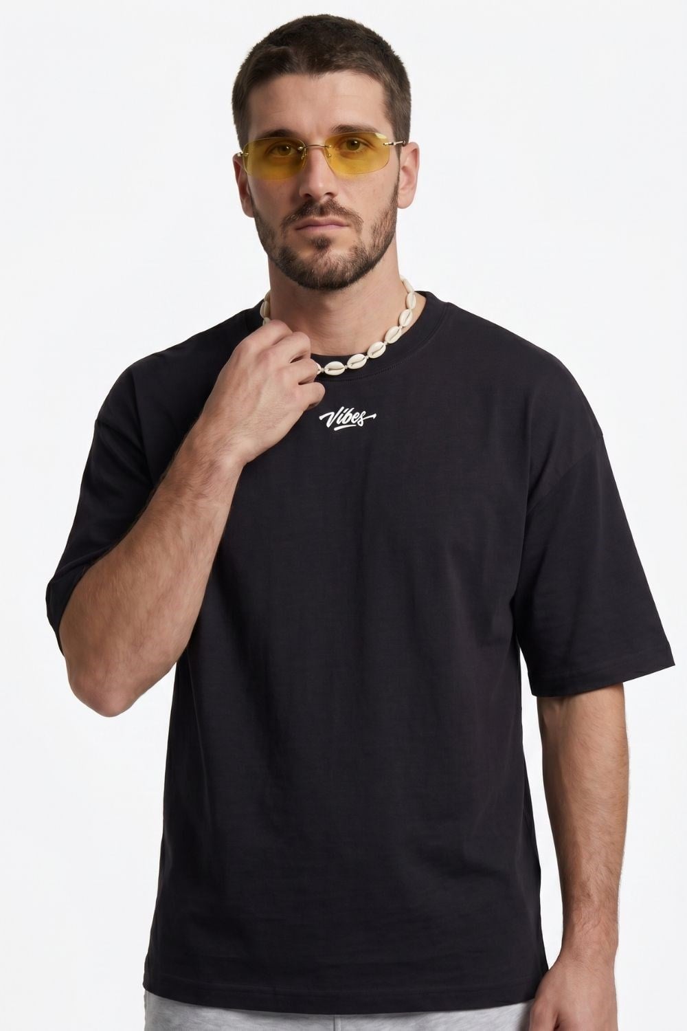 Erkek Boxy Marry Siyah Premium T-Shirt