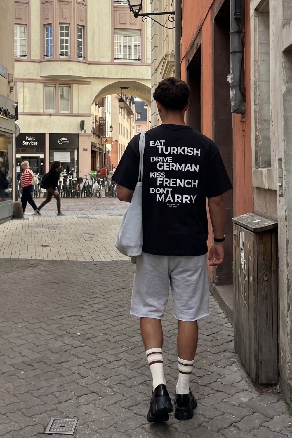 Erkek Boxy Marry Siyah Premium T-Shirt