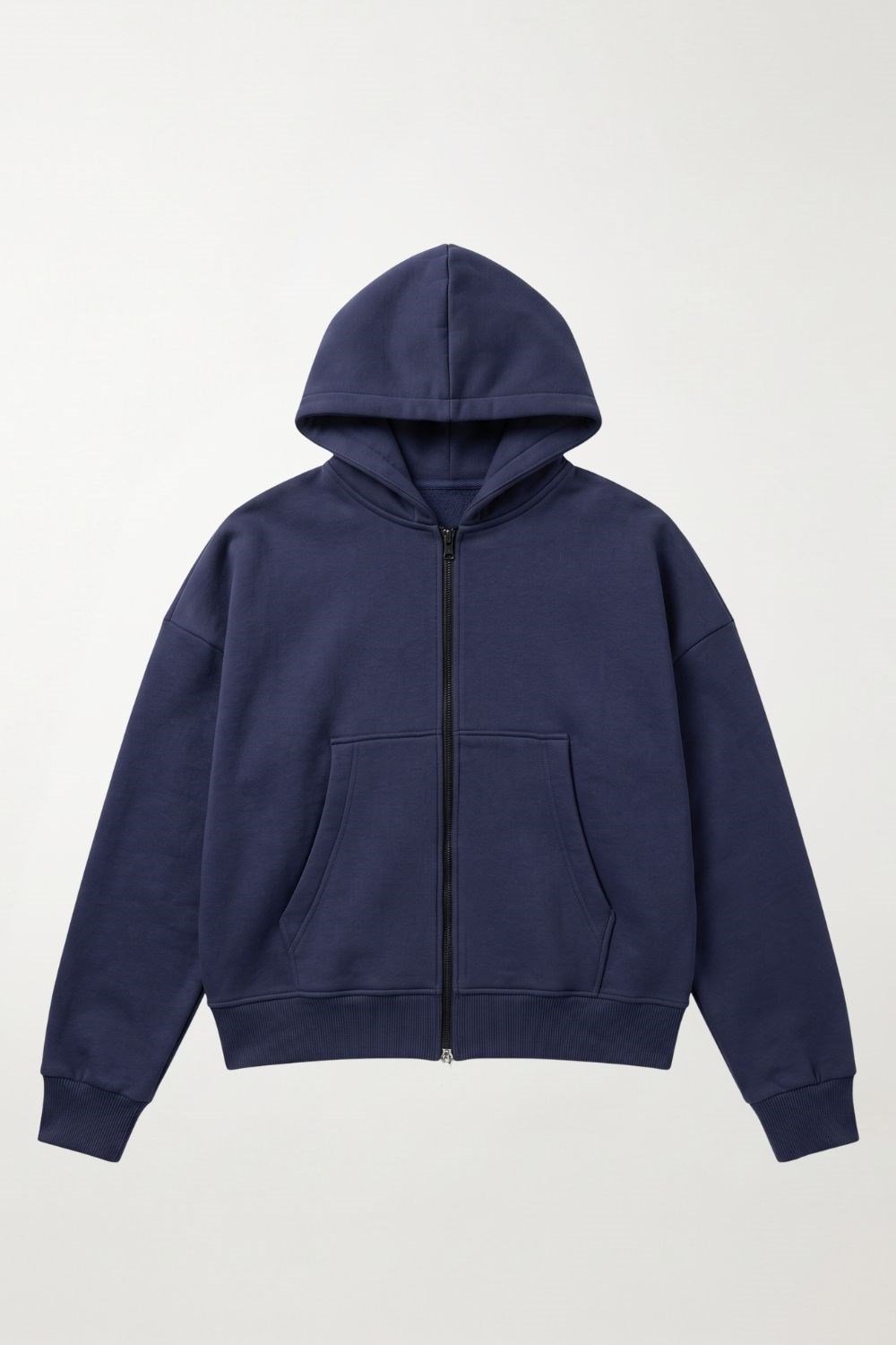 Erkek Boxy Oversize Fermuarlı Chill Lacivert Sweatshirt