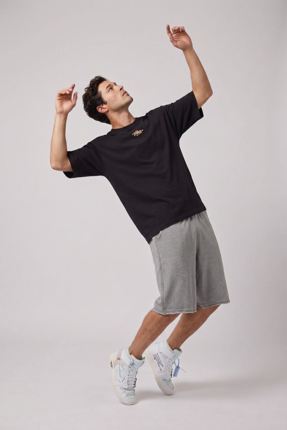 Erkek Boxy Rhytm Siyah Premium T-Shirt
