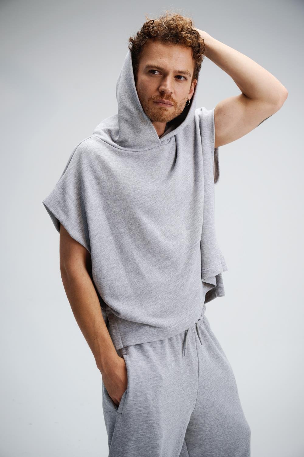 Erkek Boxy Timeless Gri Sweatshirt