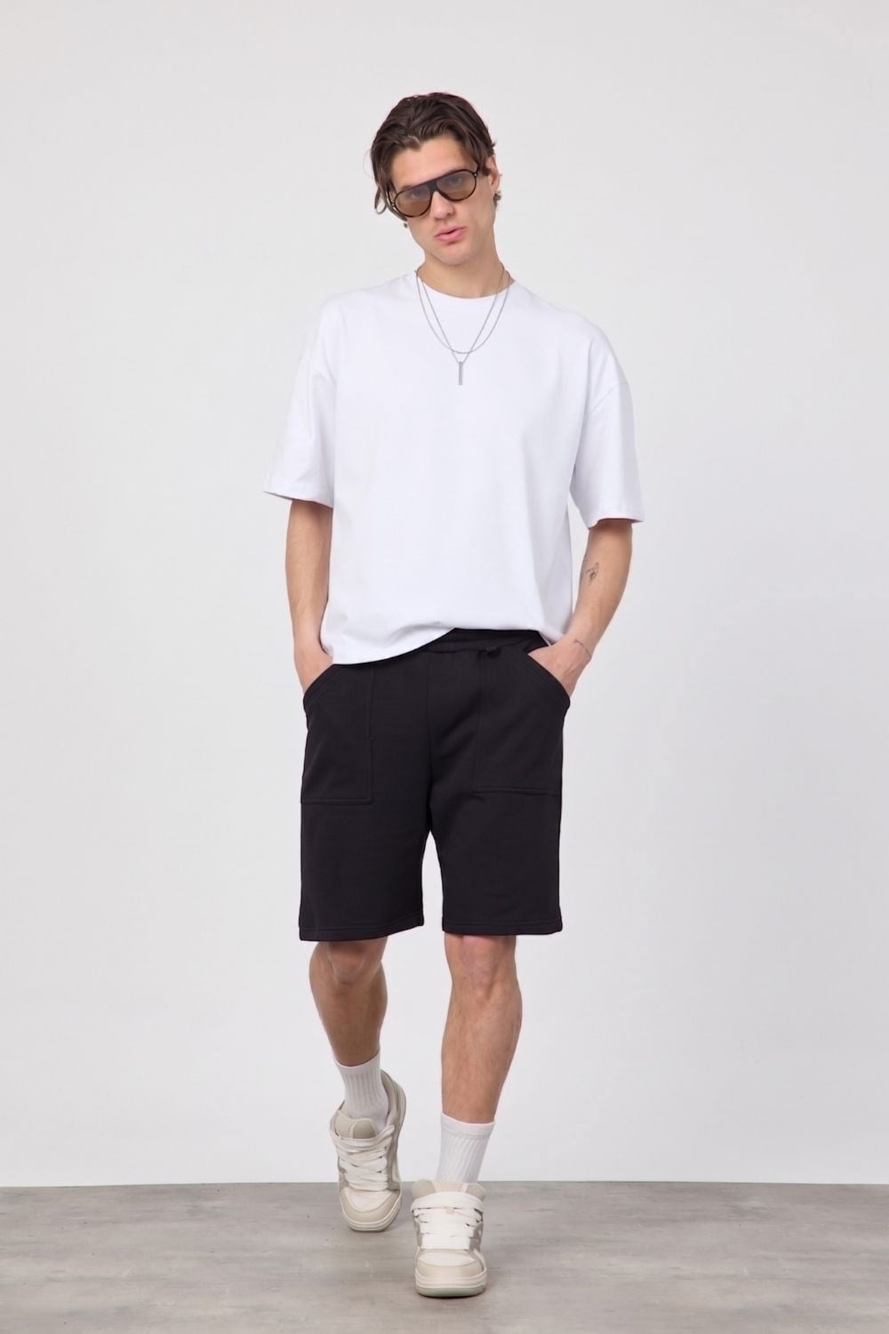 Erkek Chill Boxy Premium Beyaz T-Shirt