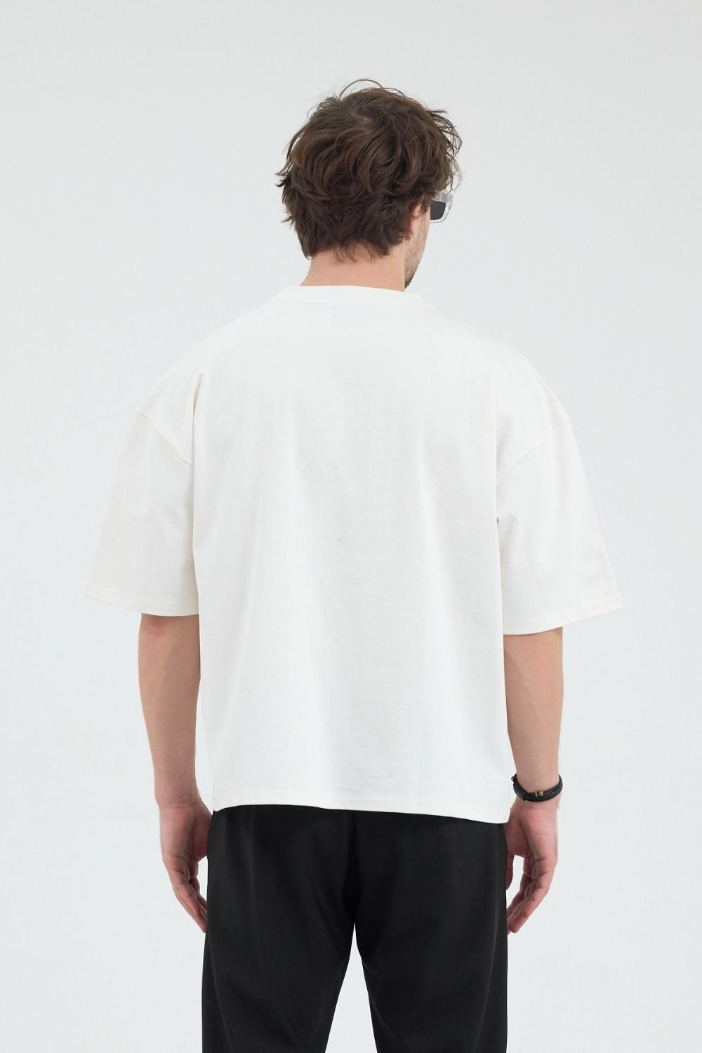 Erkek Chill Boxy Premium Krem T-Shirt