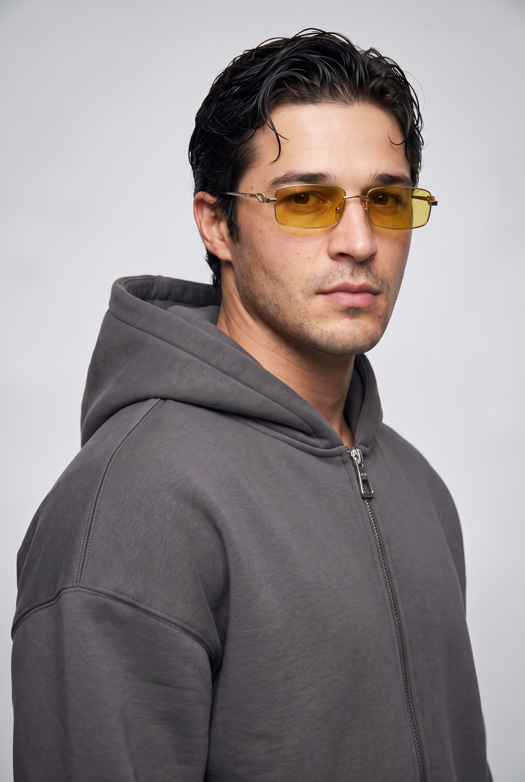 Erkek Chill Oversize Antrasit Zip Sweatshirt