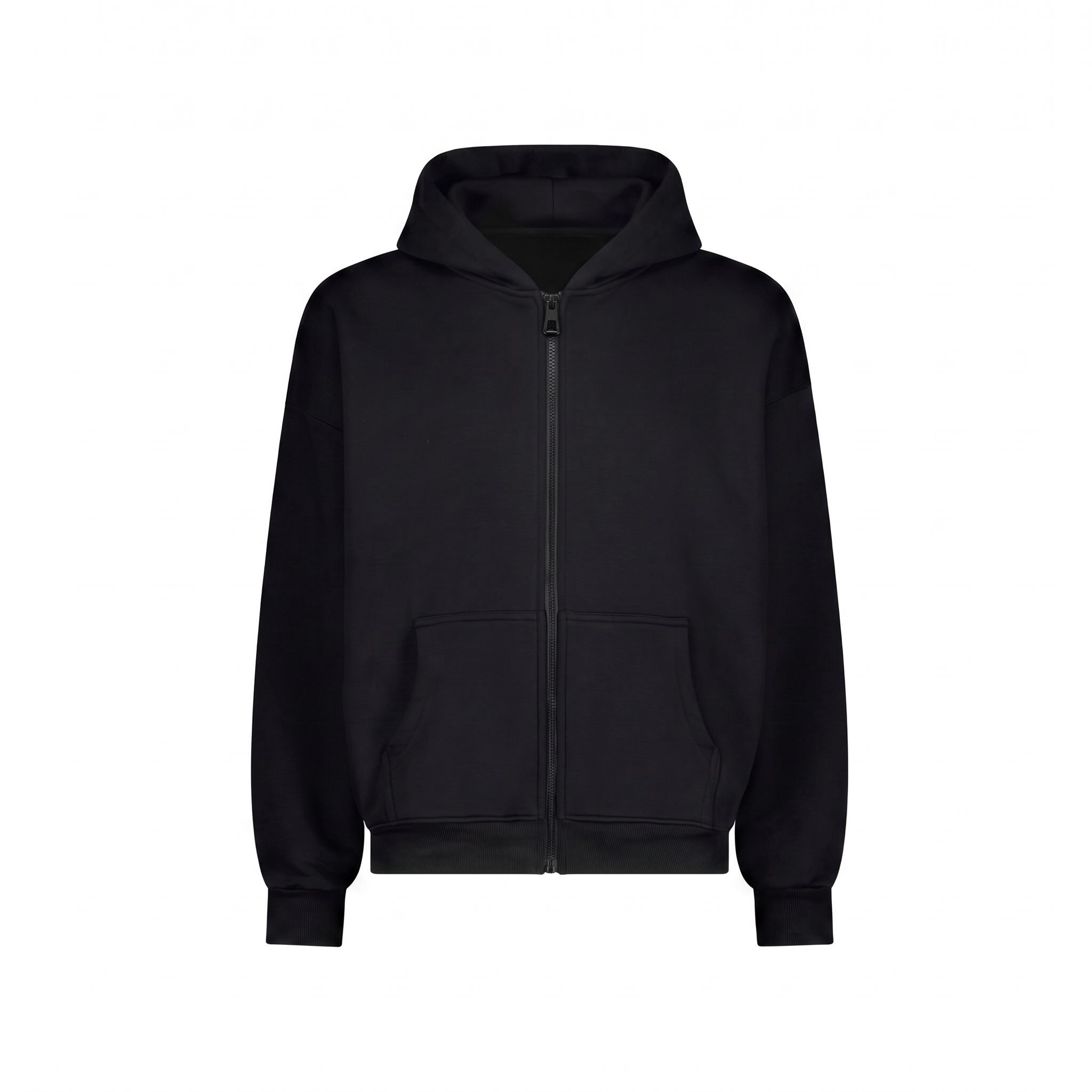 Erkek Chill Oversize Siyah Zip Sweatshirt