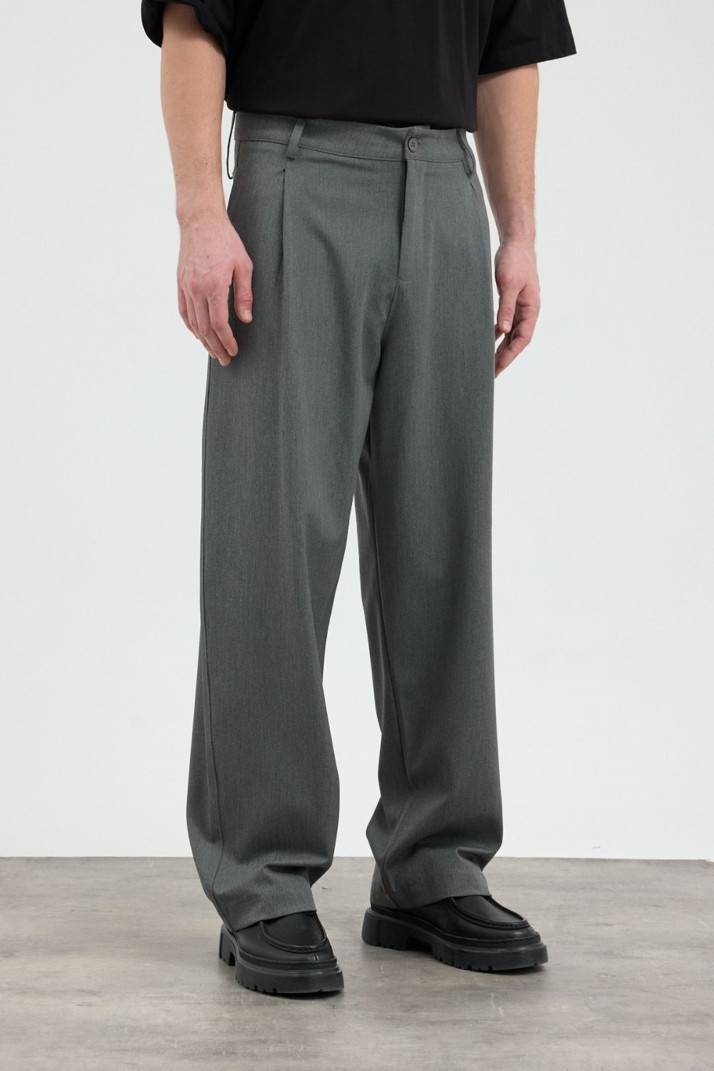 Erkek Chill Premium Pileli Antrasit Kumaş Pantolon