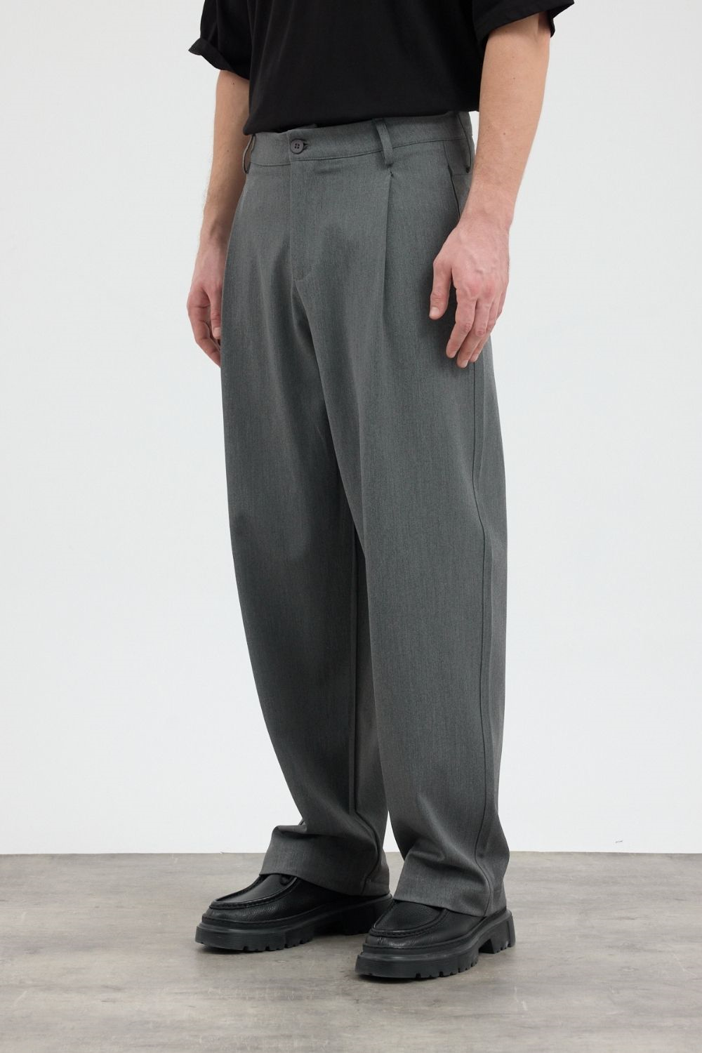 Erkek Chill Premium Pileli Antrasit Kumaş Pantolon