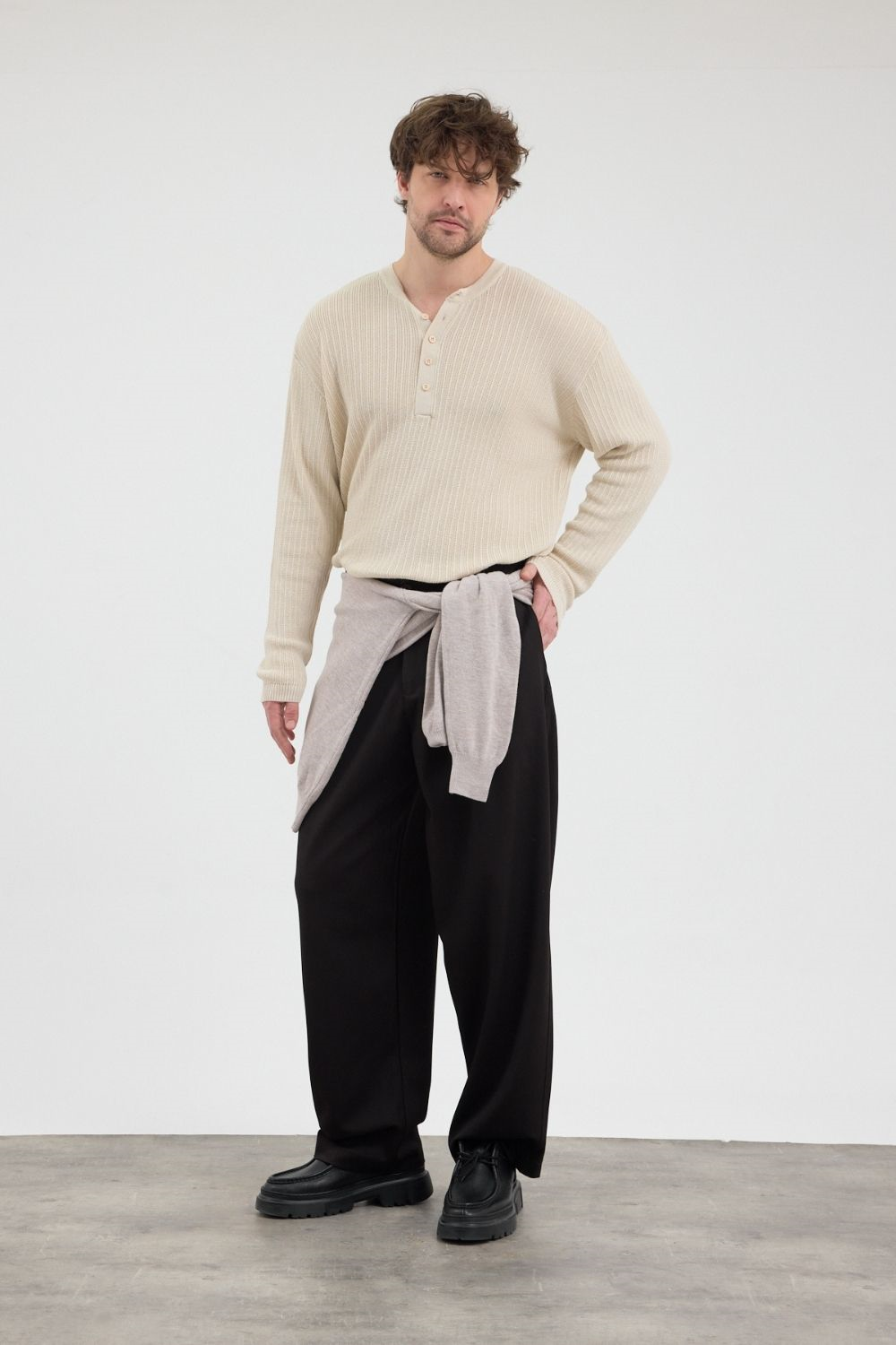 Erkek Chill Premium Pileli Kahverengi Kumaş Pantolon