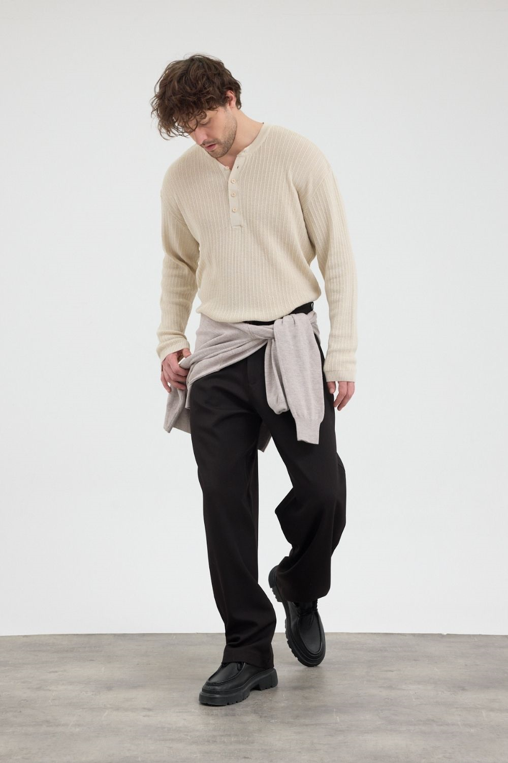 Erkek Chill Premium Pileli Kahverengi Kumaş Pantolon