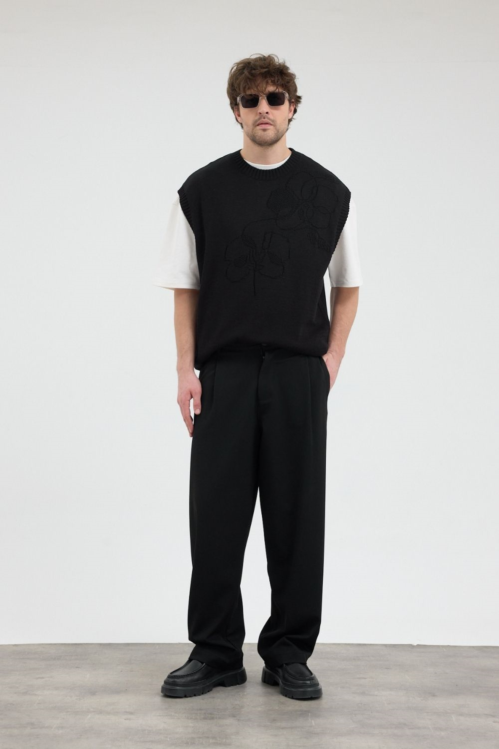 Erkek Chill Premium Pileli Siyah Kumaş Pantolon