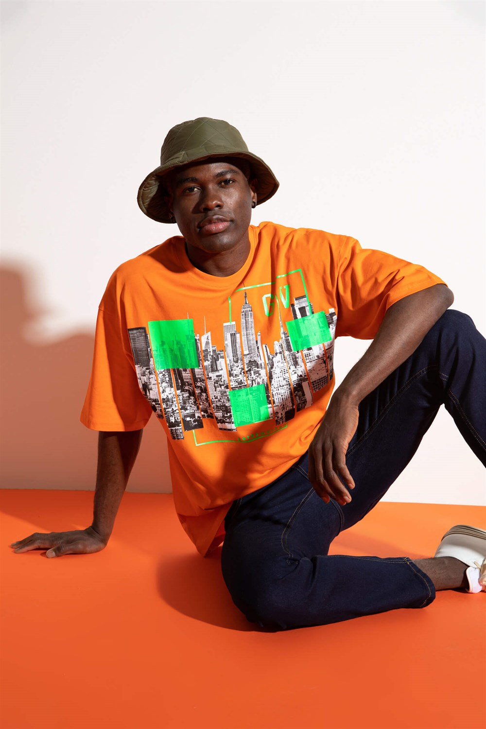 Erkek City Oversize Turuncu T-Shirt