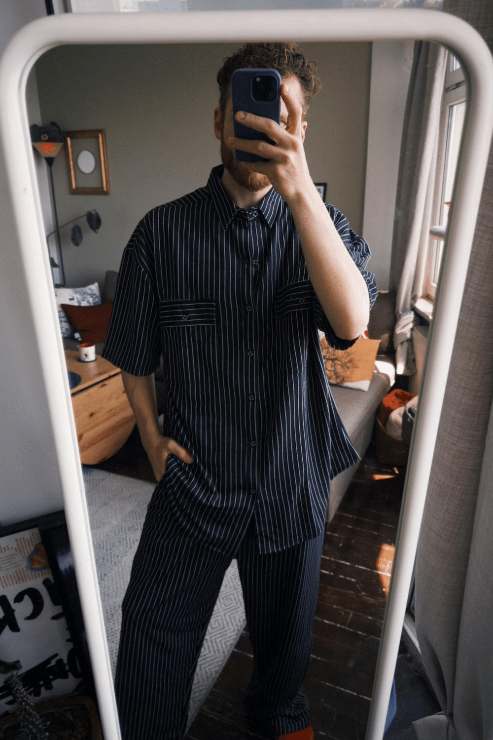 Erkek Çizgili Siyah Takım