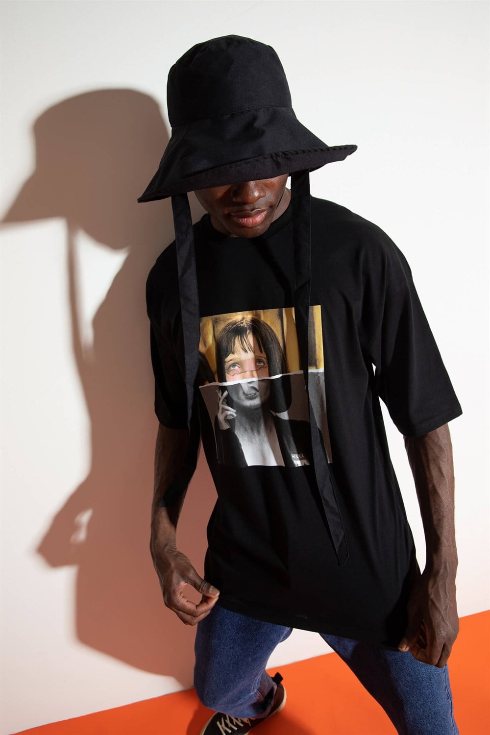 Erkek Club Oversize Siyah T-Shirt