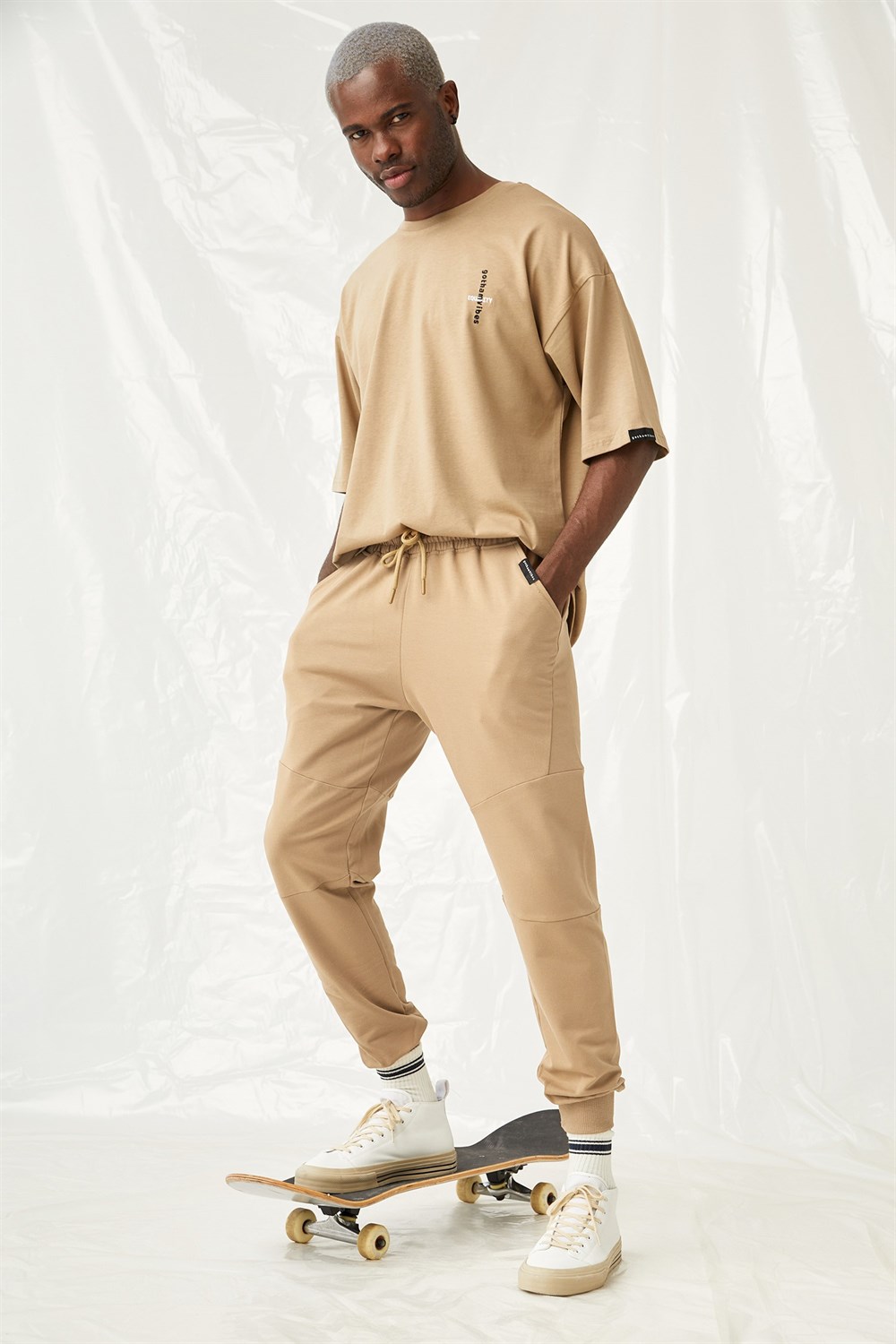 Erkek Equality Jogger Bej Eşofman Altı
