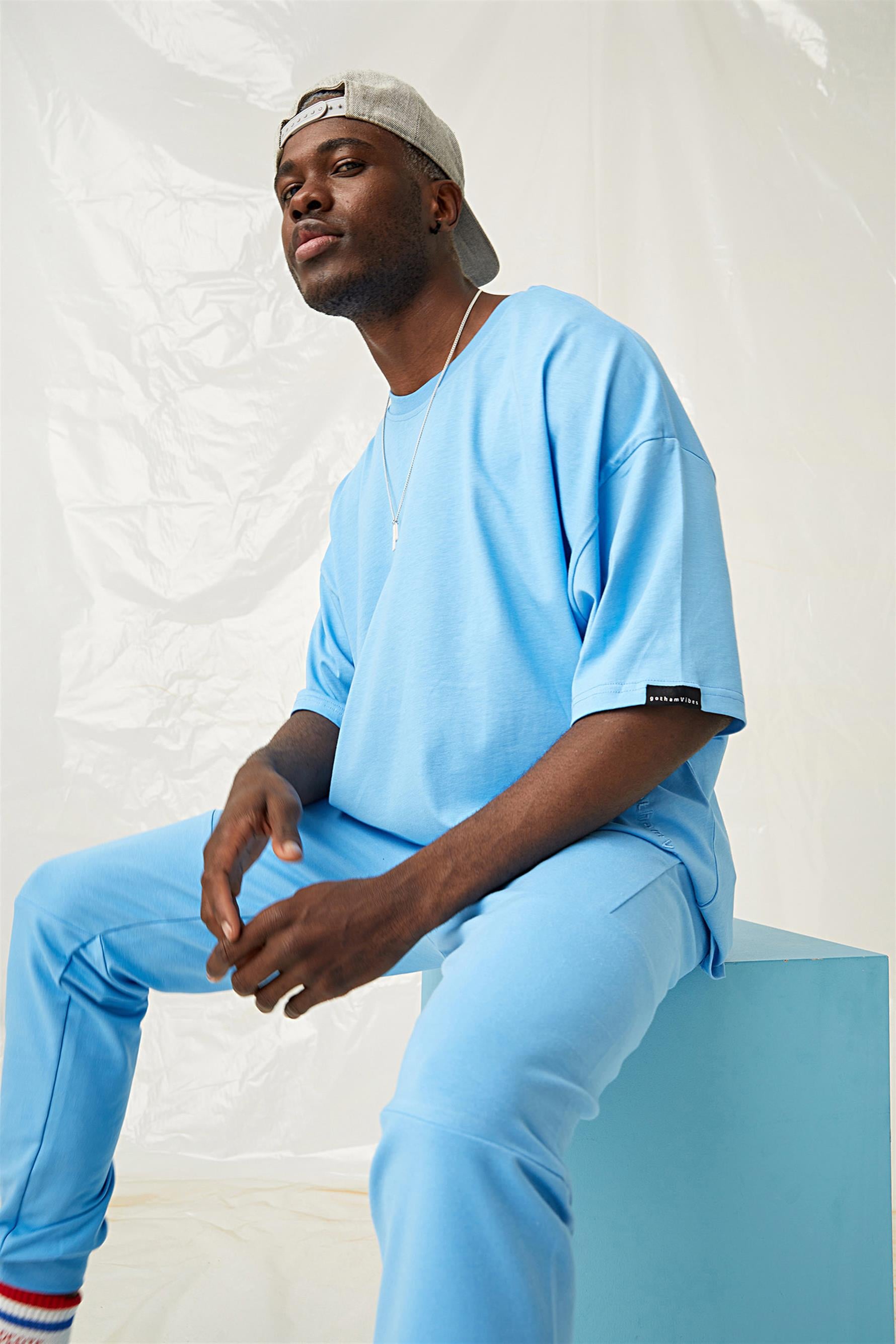 Erkek Equality King Oversize Açık Mavi T-Shirt
