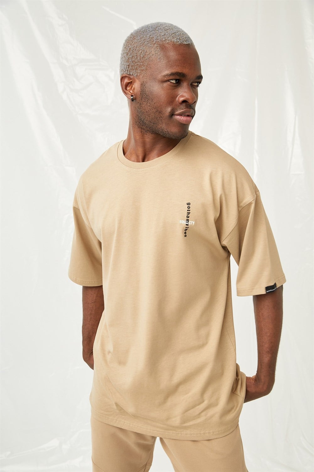 Erkek Equality Oversize Bej T-Shirt