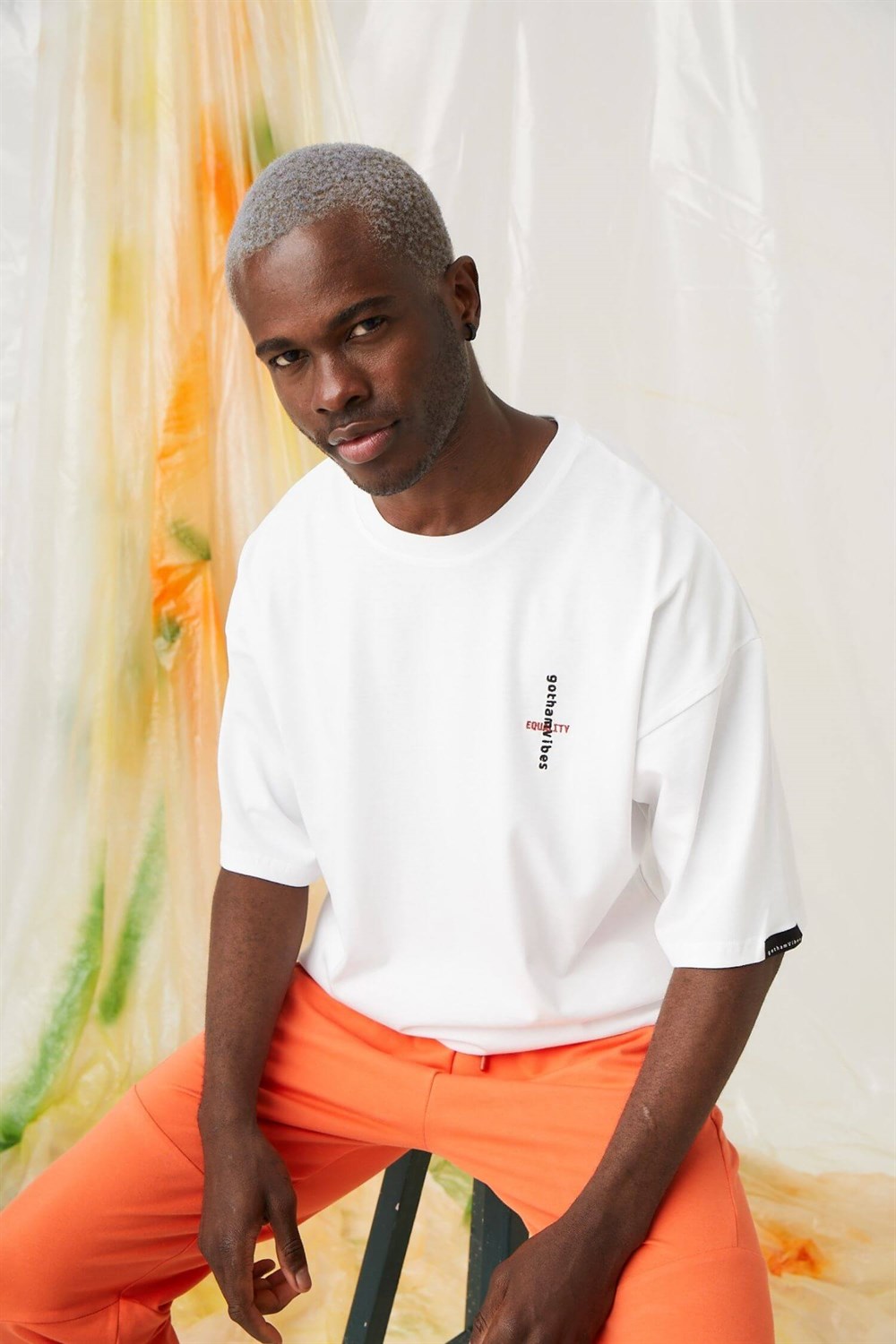 Erkek Equality Oversize Beyaz T-Shirt