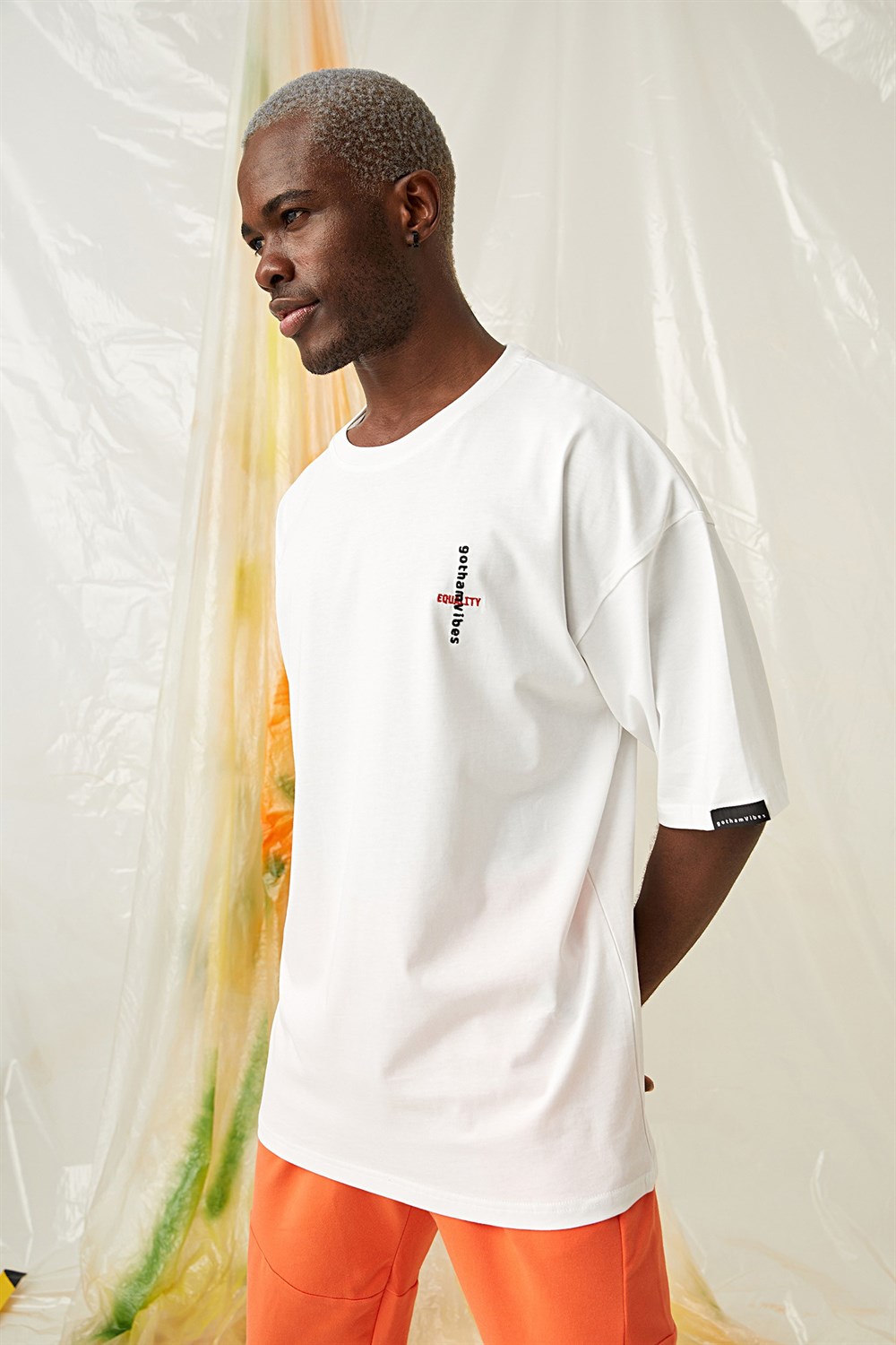 Erkek Equality Oversize Beyaz T-Shirt