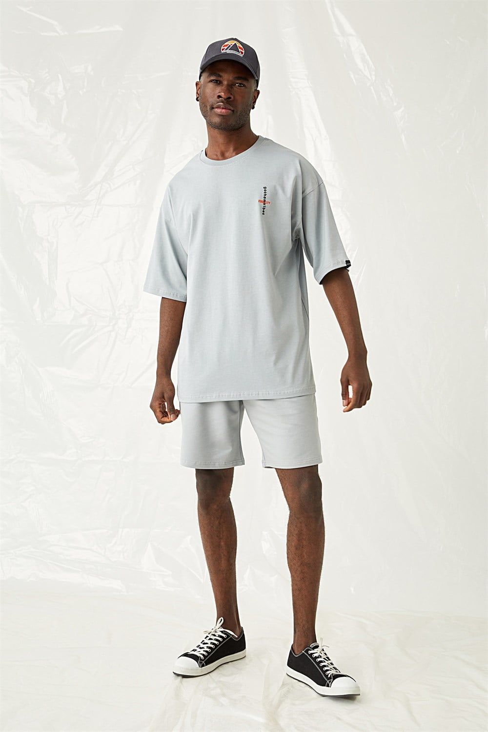 Erkek Equality Oversize Gri T-Shirt