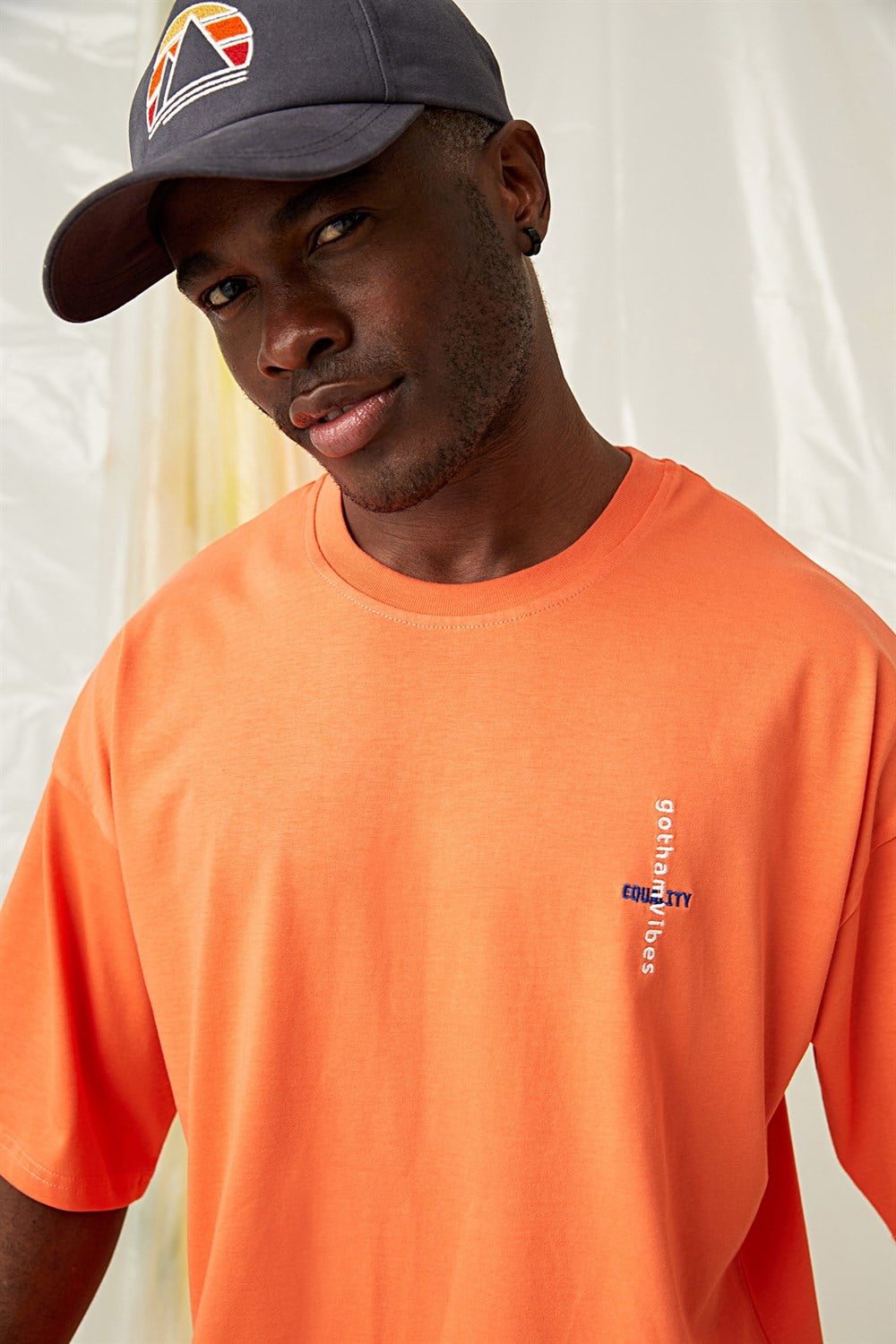 Erkek Equality Oversize Şeftali T-Shirt