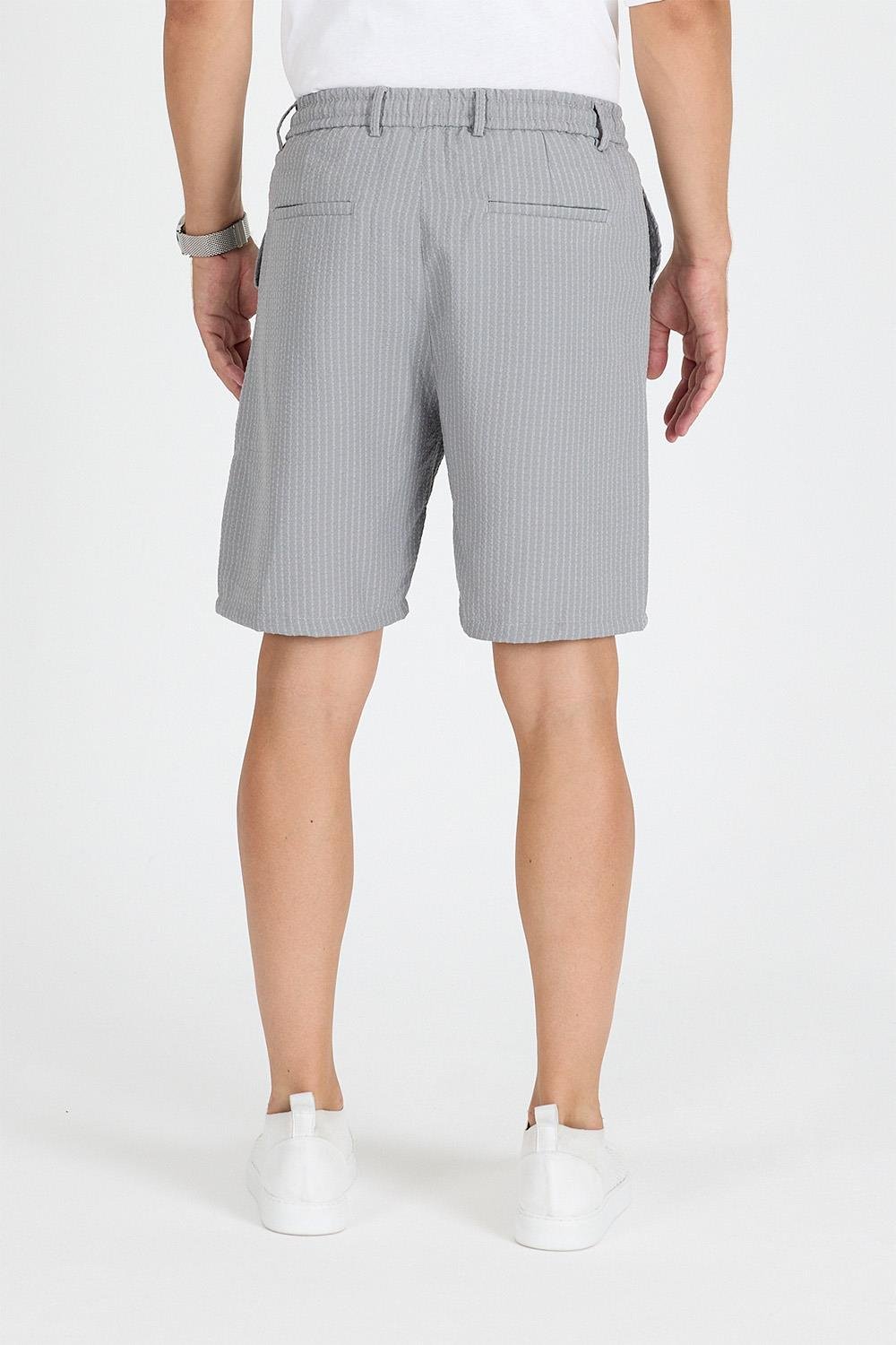 Erkek Füme Çizgili Şort