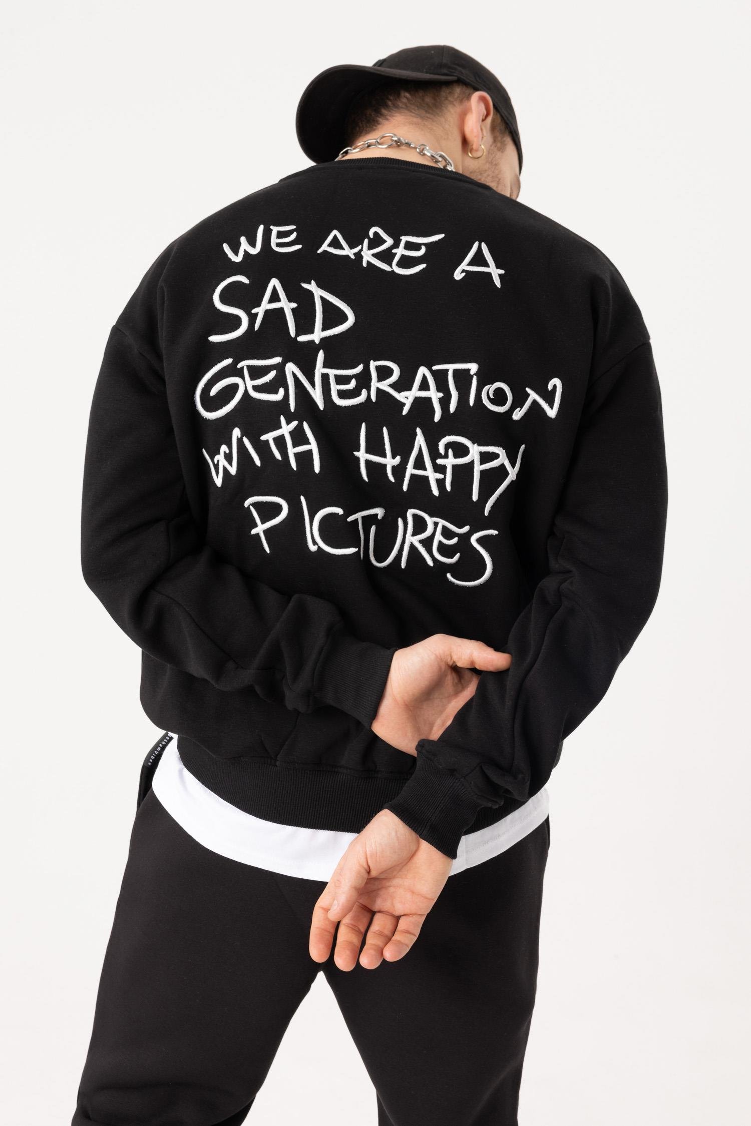 Erkek Generation Oversize Siyah Sweatshirt