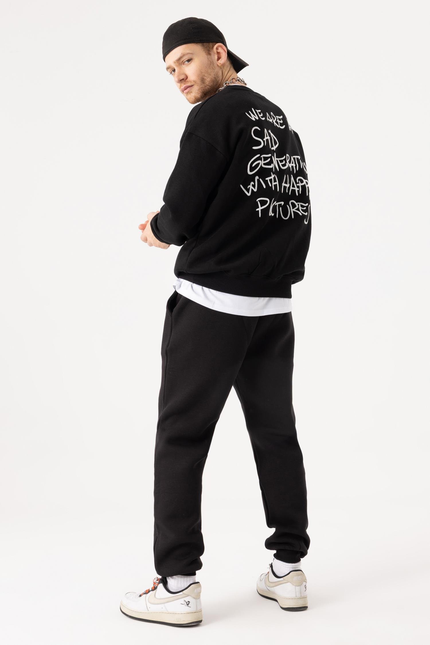 Erkek Generation Oversize Siyah Sweatshirt