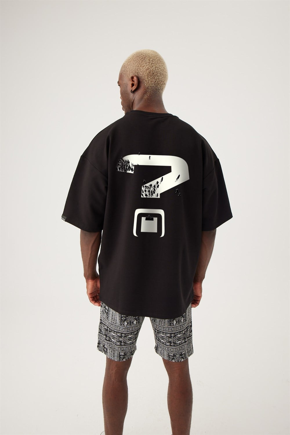 Erkek gothamVibes X Babala Oversize Siyah T-Shirt - 05