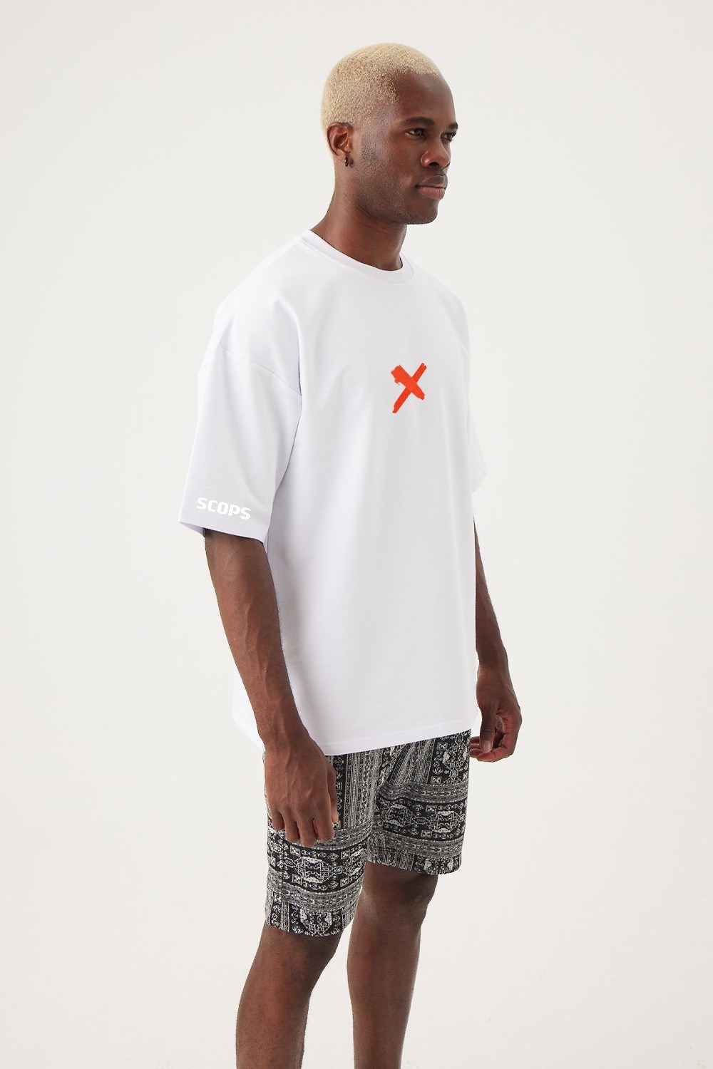 Erkek gothamVibes X Scops Devil Oversize Beyaz T-shirt