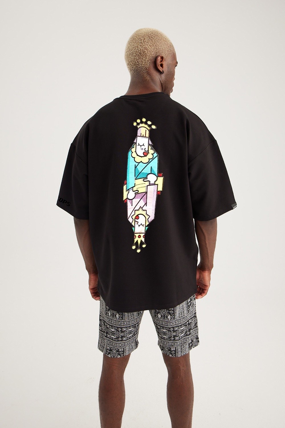 Erkek gothamVibes X Scops Joker Oversize Siyah T-shirt