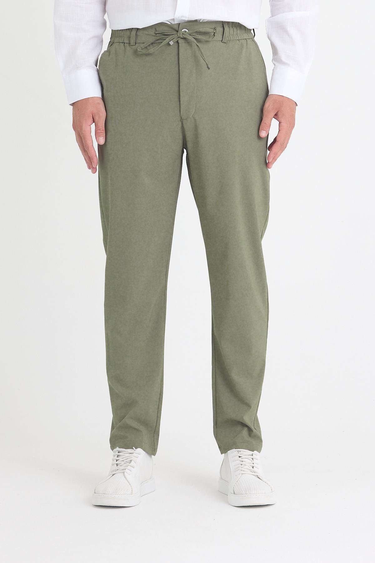 Erkek Haki Jogger Kumaş Pantolon