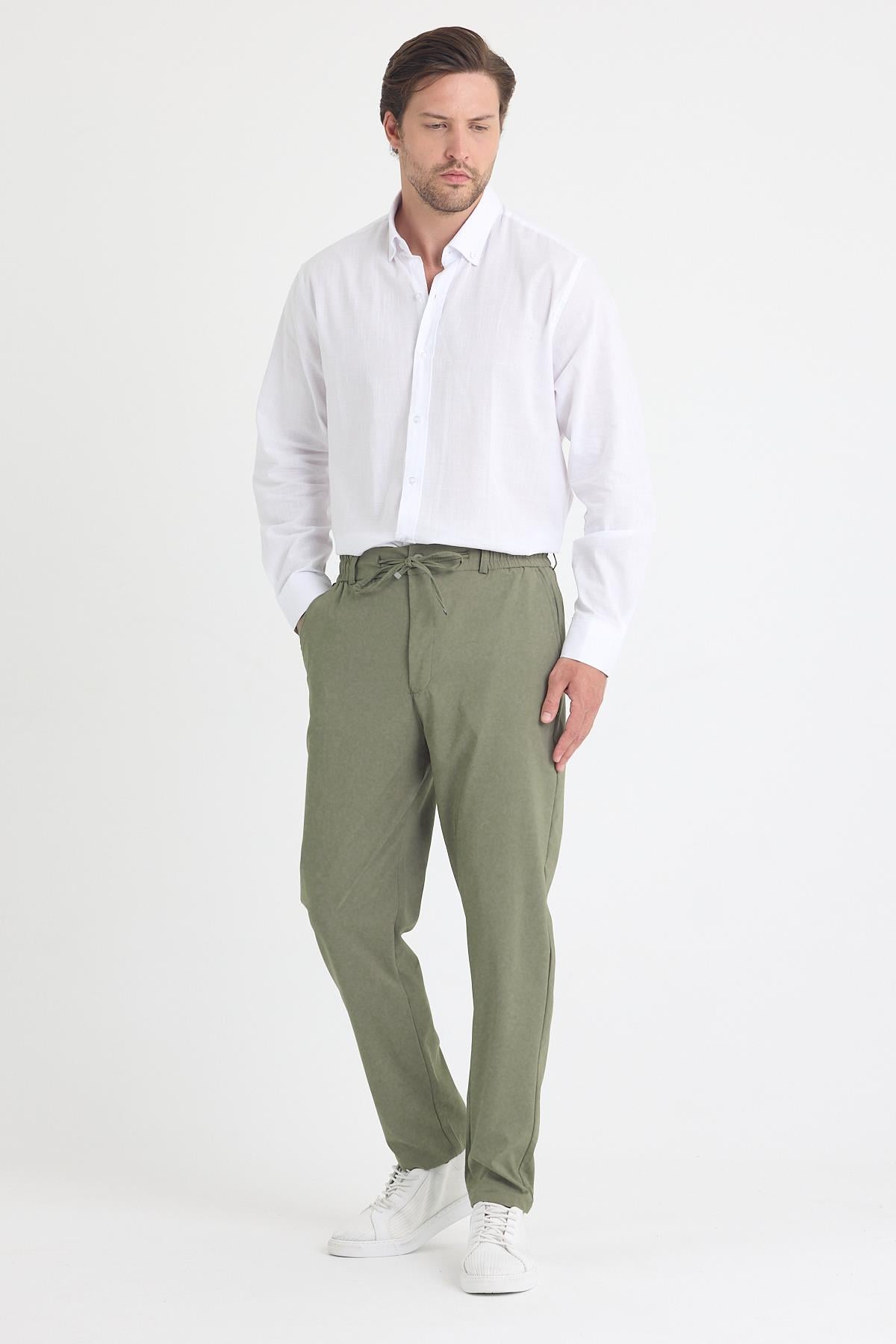 Erkek Haki Jogger Kumaş Pantolon
