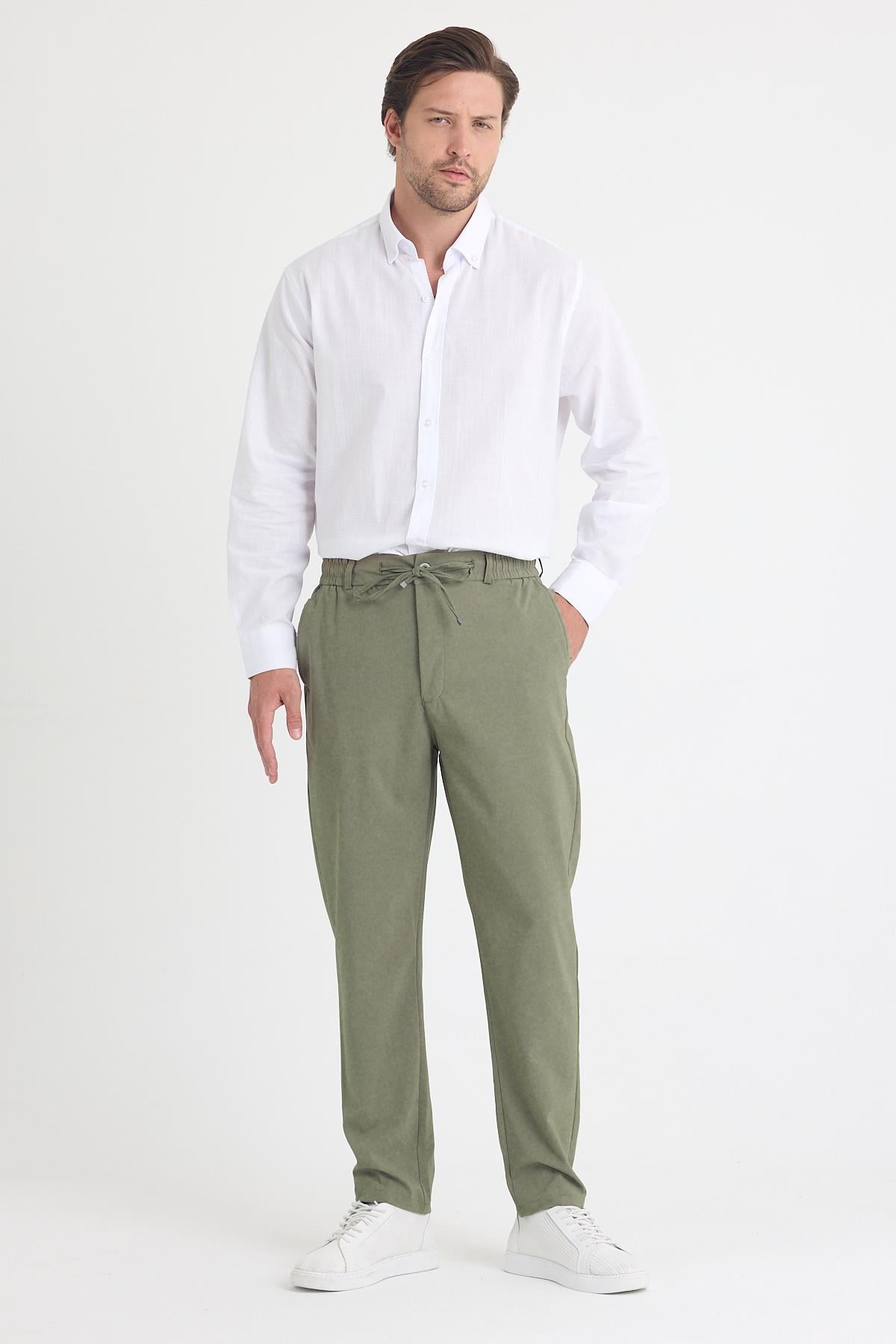 Erkek Haki Jogger Kumaş Pantolon