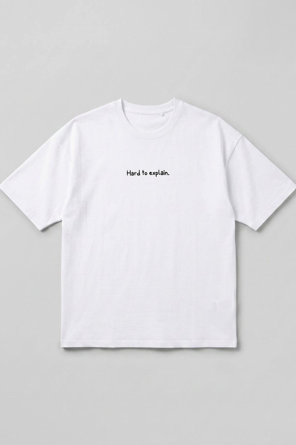 Erkek Hard To Explain Oversize Beyaz T-Shirt