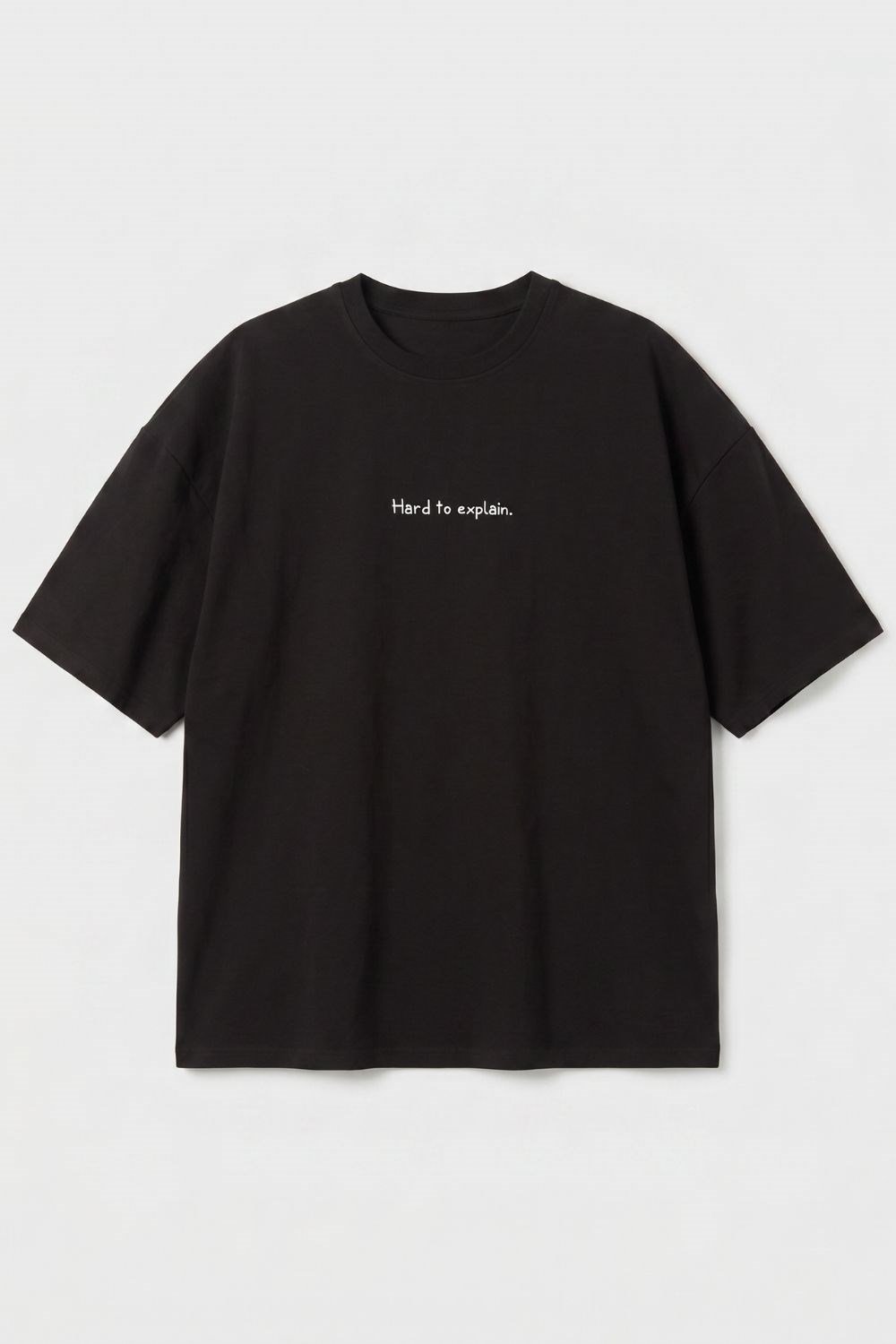 Erkek Hard To Explain Oversize Siyah T-Shirt